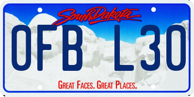 SD license plate 0FBL30