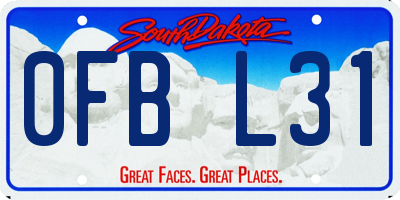 SD license plate 0FBL31