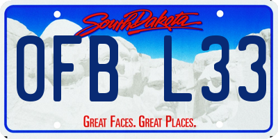 SD license plate 0FBL33