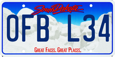 SD license plate 0FBL34