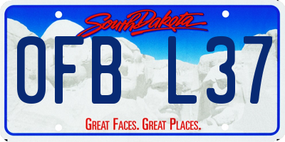 SD license plate 0FBL37