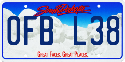 SD license plate 0FBL38