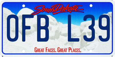 SD license plate 0FBL39