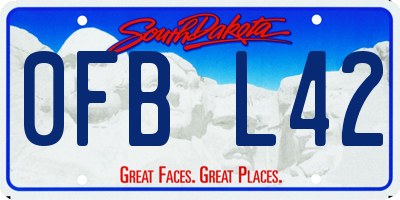 SD license plate 0FBL42