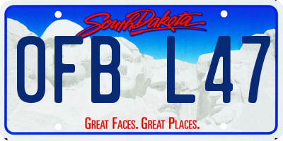 SD license plate 0FBL47