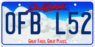 SD license plate 0FBL52
