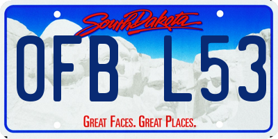SD license plate 0FBL53