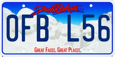 SD license plate 0FBL56