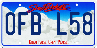 SD license plate 0FBL58