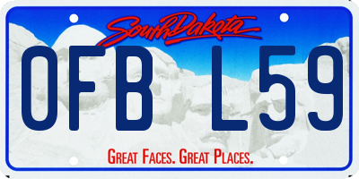 SD license plate 0FBL59