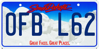 SD license plate 0FBL62