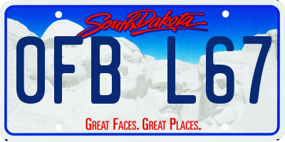 SD license plate 0FBL67