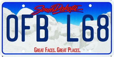 SD license plate 0FBL68