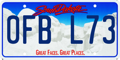 SD license plate 0FBL73