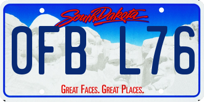 SD license plate 0FBL76