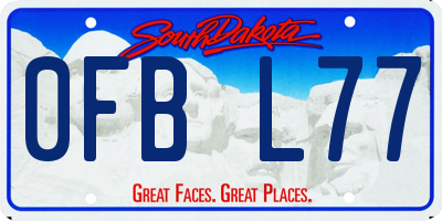 SD license plate 0FBL77