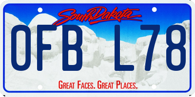 SD license plate 0FBL78