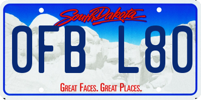 SD license plate 0FBL80