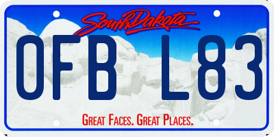 SD license plate 0FBL83
