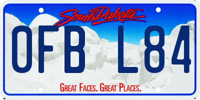 SD license plate 0FBL84