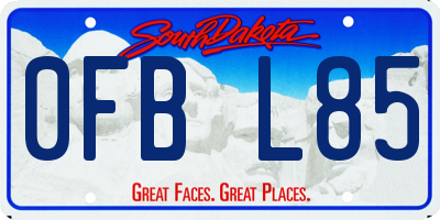 SD license plate 0FBL85