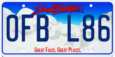 SD license plate 0FBL86