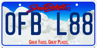 SD license plate 0FBL88