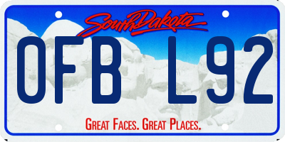 SD license plate 0FBL92
