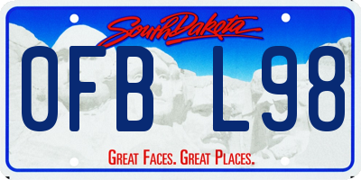 SD license plate 0FBL98