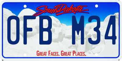 SD license plate 0FBM34