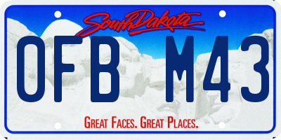 SD license plate 0FBM43
