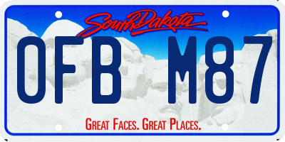 SD license plate 0FBM87