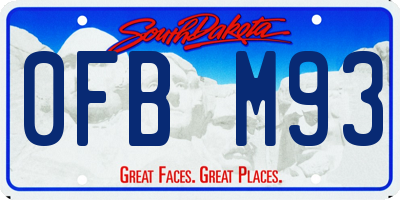 SD license plate 0FBM93