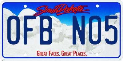 SD license plate 0FBN05