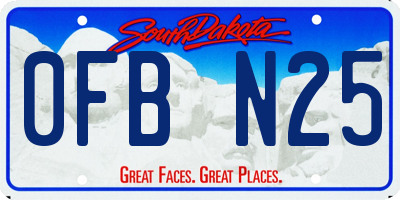 SD license plate 0FBN25