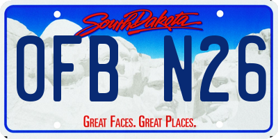 SD license plate 0FBN26