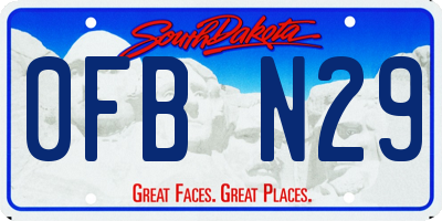 SD license plate 0FBN29