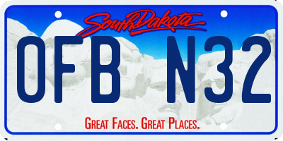 SD license plate 0FBN32