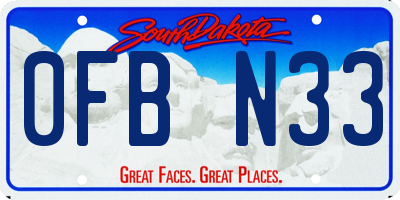 SD license plate 0FBN33