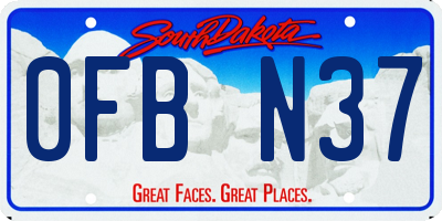 SD license plate 0FBN37
