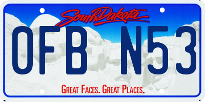 SD license plate 0FBN53