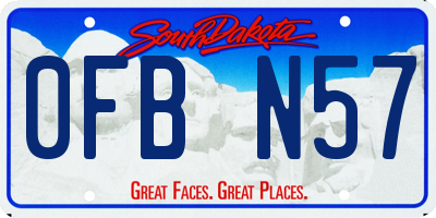 SD license plate 0FBN57