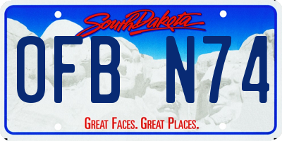 SD license plate 0FBN74