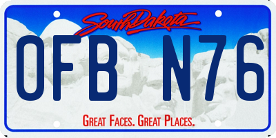 SD license plate 0FBN76