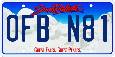 SD license plate 0FBN81