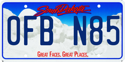 SD license plate 0FBN85