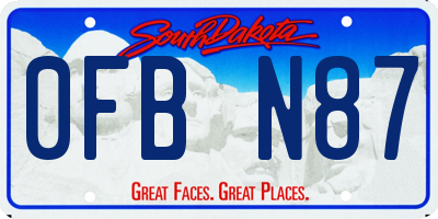 SD license plate 0FBN87