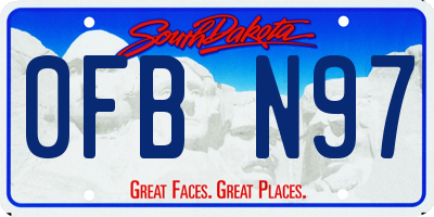 SD license plate 0FBN97