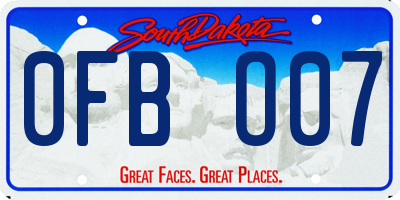 SD license plate 0FBO07