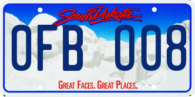 SD license plate 0FBO08